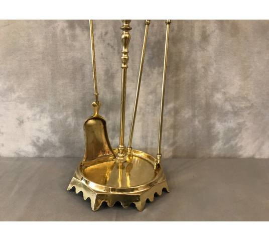 Servant of antique fireplace in vintage brass 19 th