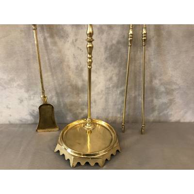 Servant of antique fireplace in vintage brass 19 th