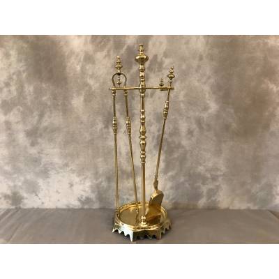 Servant of antique fireplace in vintage brass 19 th