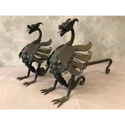 Pair of iron tracks circa 1950 model to dragons