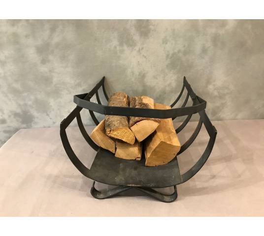 Cart basket, iron wood basket XXth