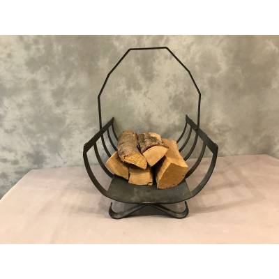 Cart basket, iron wood basket XXth